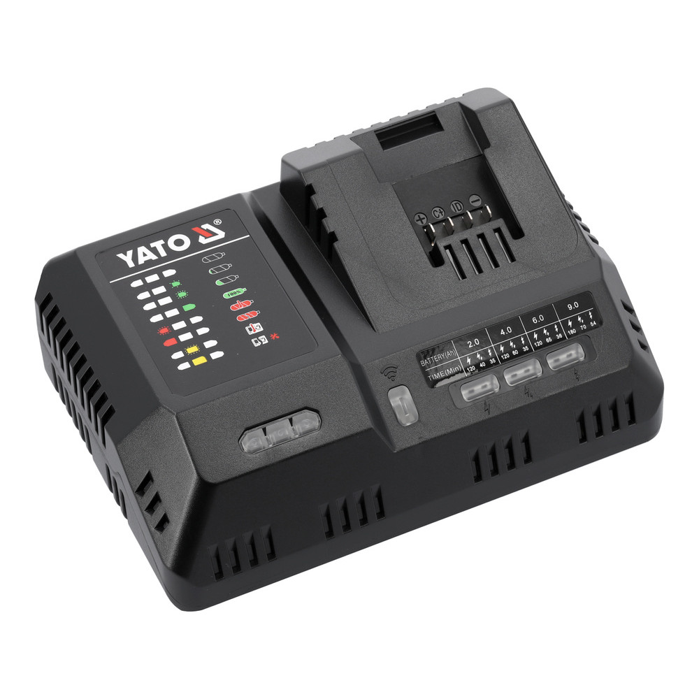 Szupergyors intelligens töltő hűtőrendszerrel 18 V (YT-828502) Szupergyors intelligens töltő hűtőrendszerrel 18 V (YT-828502)