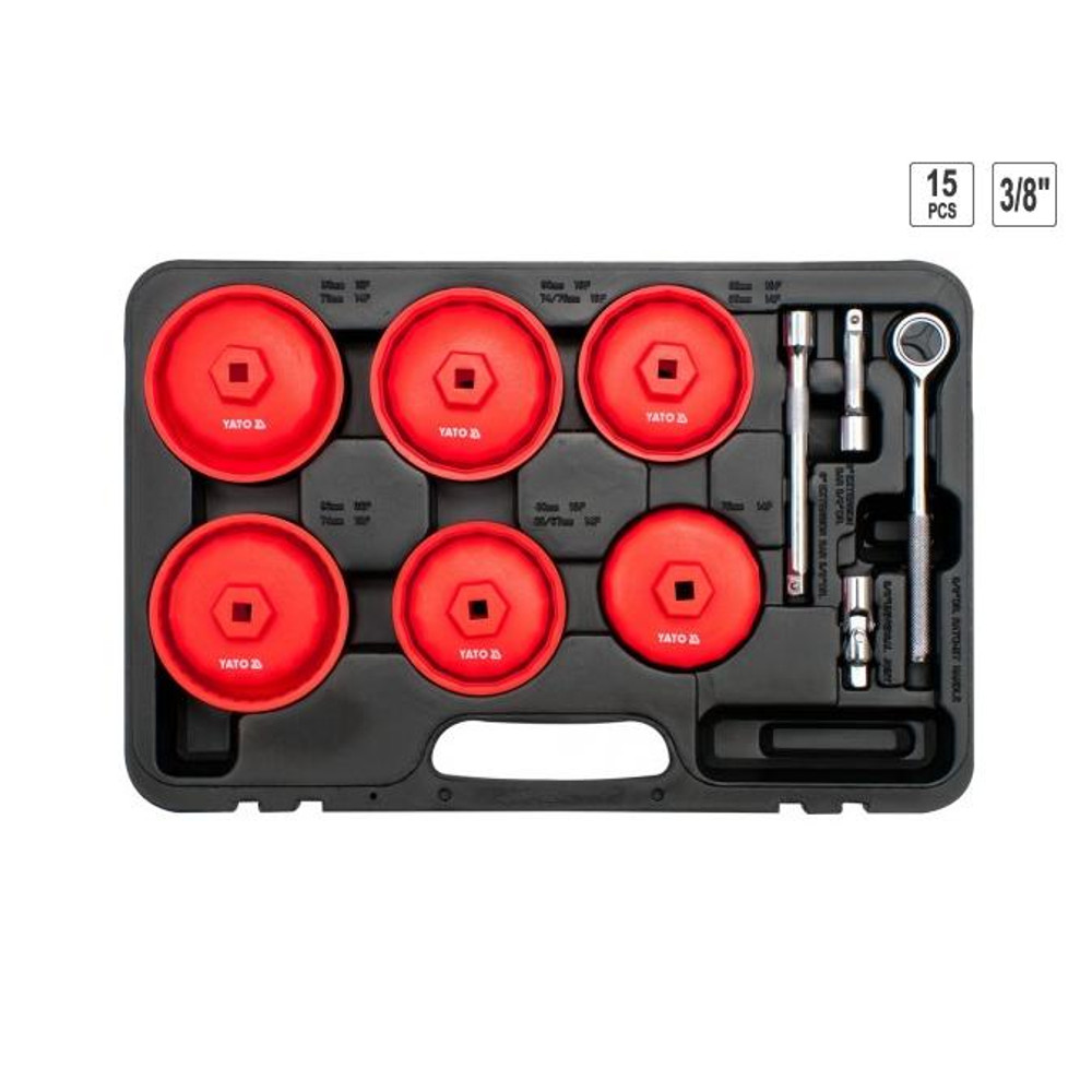Yato Dugókulcs készlet olajszűrőhöz 3/8" 15 db-os (YT-0595) Yato Dugókulcs készlet olajszűrőhöz 3/8" 15 db-os (YT-0595)