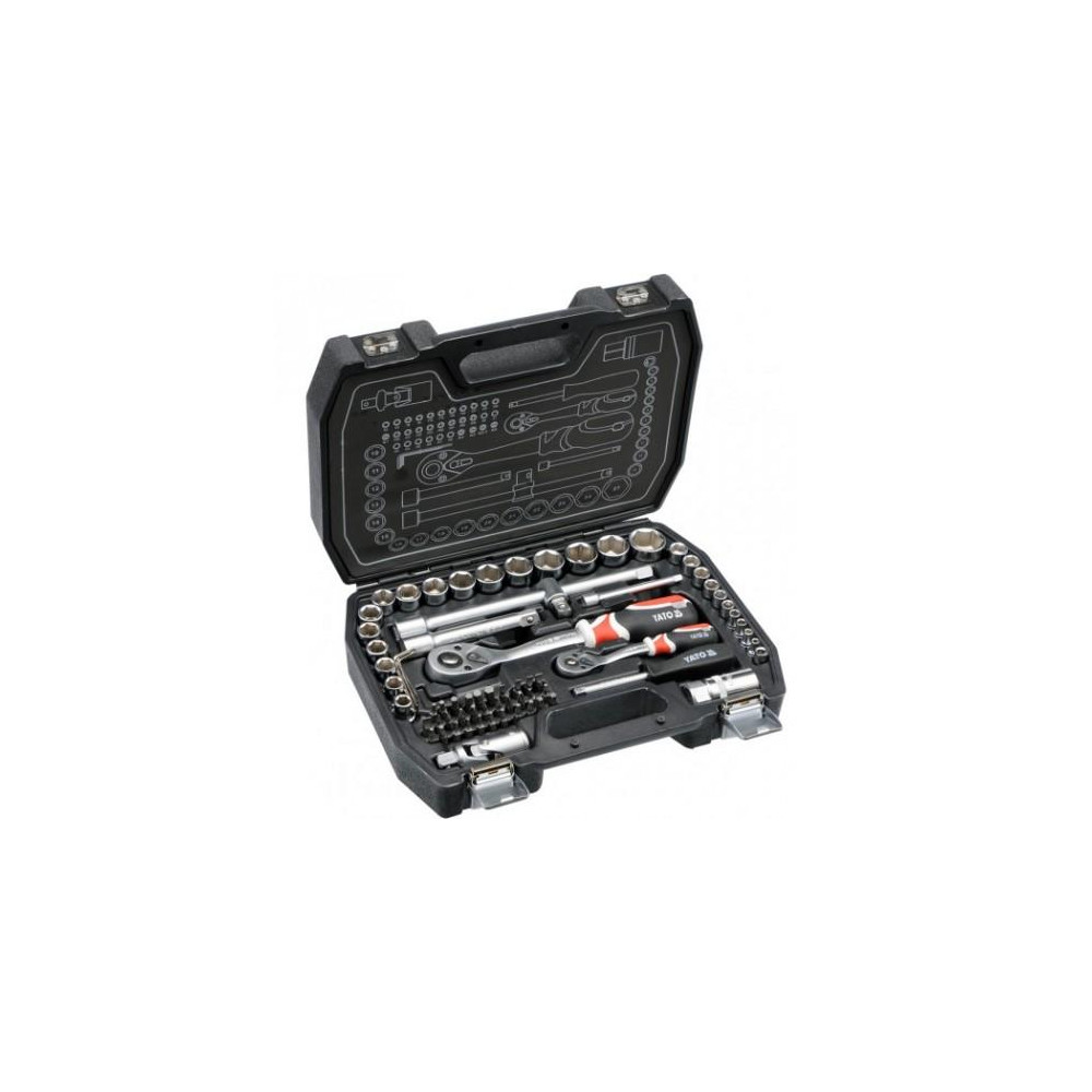 Yato Dugókulcs készlet racsnis hajtókarral 1/2" 1/4" 72 db-os (YT-38782)