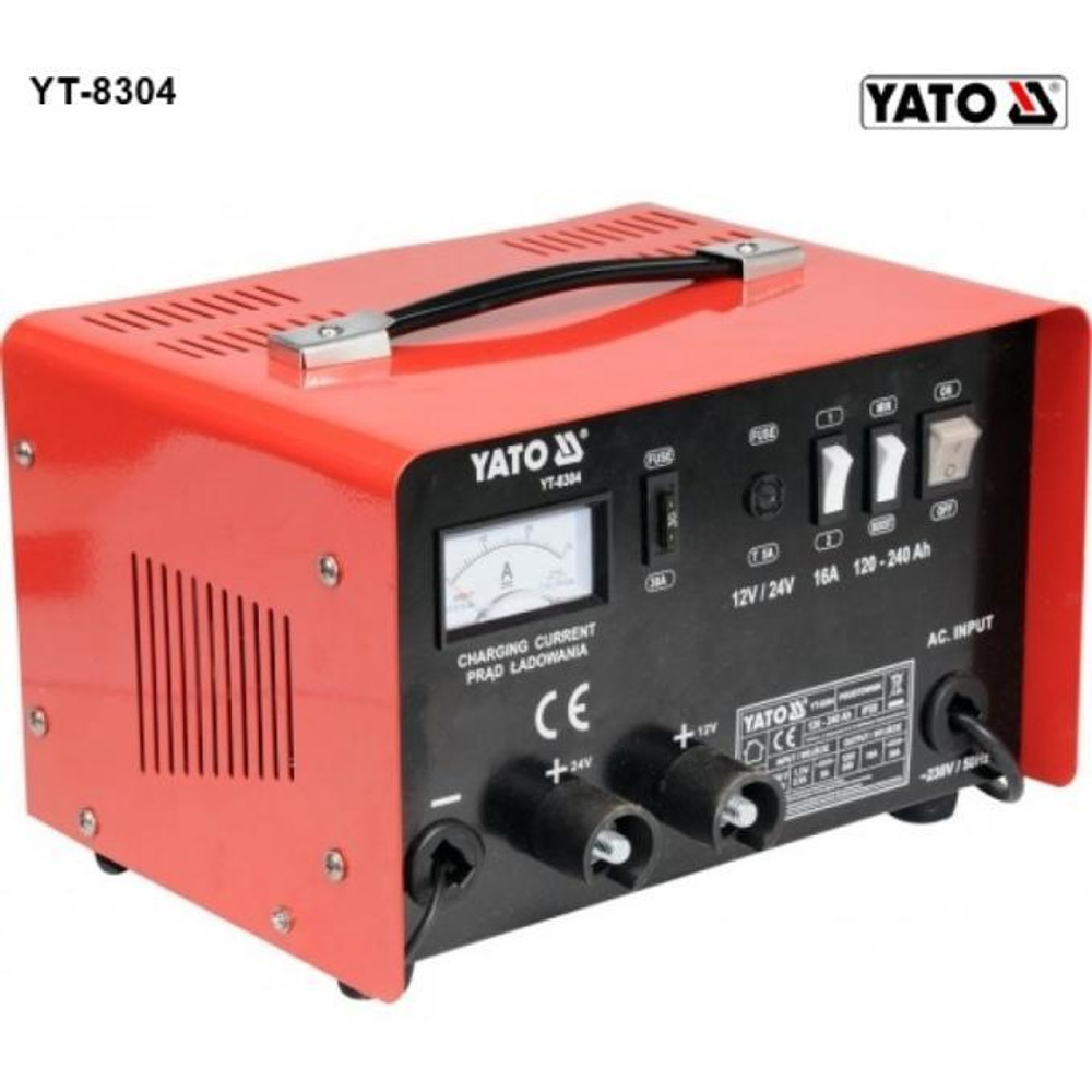 Yato Akkumulátortöltő boost funkcióval 16A (YT-8304) Yato Akkumulátortöltő boost funkcióval 16A (YT-8304)