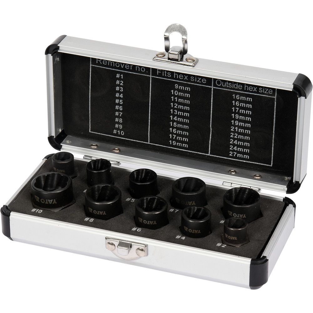 Yato sérültfejű csavar kiszedő készlet 9-19mm 3/8" (YT-06031)