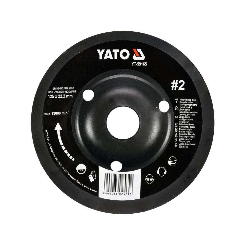 Yato ráspolykorong fához 125x22,2 mm Nr2 (YT-59165)