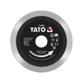 Yato Gyémánt vágókorong 115 x 1,6 x 10 x 22,2 mm folytonos (YT-59951) Yato Gyémánt vágókorong 115 x 1,6 x 10 x 22,2 mm folytonos (YT-59951)