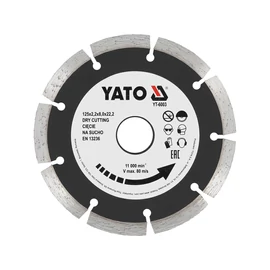 Yato Gyémánt vágókorong 125 x 2,2 x 8,0 x 22,2 mm szegmentált (YT-6003) Yato Gyémánt vágókorong 125 x 2,2 x 8,0 x 22,2 mm szegmentált (YT-6003)