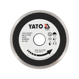 Yato Gyémánt vágótárcsa 115 x 2,1 x 5,3 x 22,2 mm folytonos (YT-6012) Yato Gyémánt vágótárcsa 115 x 2,1 x 5,3 x 22,2 mm folytonos (YT-6012)
