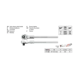 Yato Racsnis hajtókar 3/4" 19mm(YT-1360)