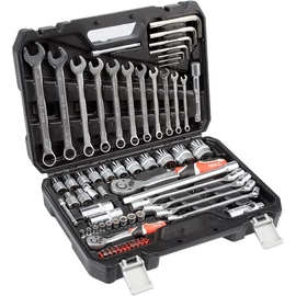 Yato Dugókulcs készlet racsnis hajtókarral 1/2", 1/4" és szerszámkészlet 77 db-os (YT-38781)