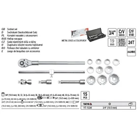 Yato Dugókulcs készlet 3/4", 15db-os (YT-1334)