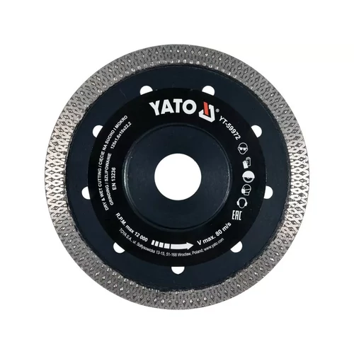 Yato Gyémánt vágókorong 125 x 1,6 x 10 x 22,2 mm folytonos (YT-59972)