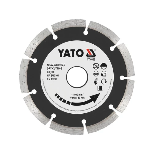 Yato Gyémánt vágókorong 125 x 2,2 x 8,0 x 22,2 mm szegmentált (YT-6003)