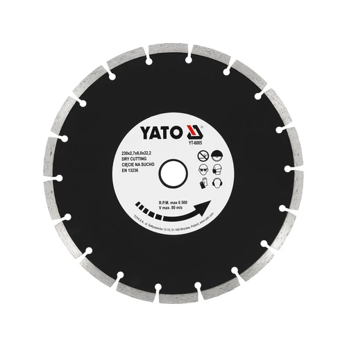 Yato Gyémánt vágókorong 230 x 2,7 x 8,0 x 22,2 mm szegmentált (YT-6005)