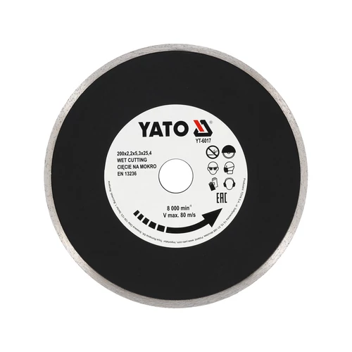 Yato Gyémánt vágókorong 200 x 2,2 x 5,3 x 25,4 mm folytonos (YT-6017)