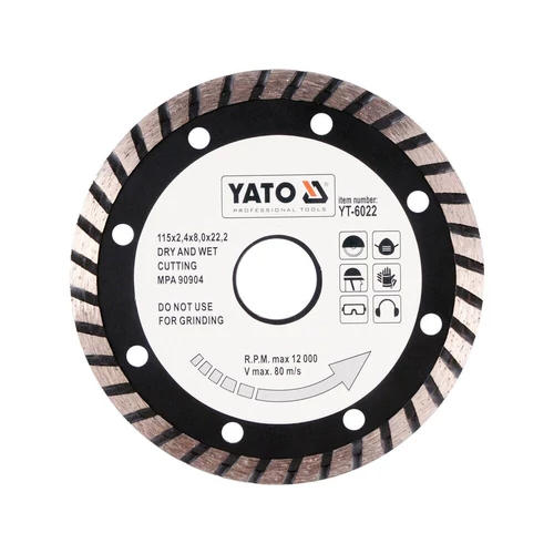 Yato Gyémánt vágókorong 115 x 2,4 x 8,0 x 22,2 mm turbo (YT-6022)