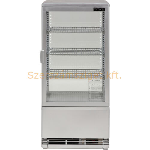 Üveges hűtőszekrény 78l-es 42x38x96cm szürke